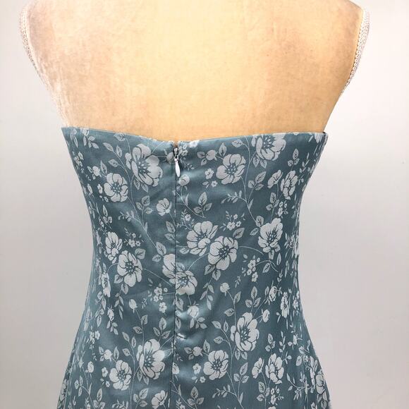 PRINCESS POLLY Women's Ramie Strapless Mini Dress Size 10 Blue Floral NWT - Picture 10 of 15